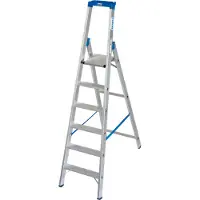 KRAUSE-Werk Stabilo Professional: Escalera plegable, escalera de pie, aluminio, de 4 a 12 escalones. Número de escalones: 6