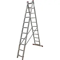 KRAUSE-Werk Escalera multiusos de aluminio Corda con triple función, 2x11 peldaños