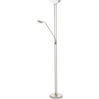 Eglo Baya, lámpara LED, níquel, blanca, ideal para dormitorios y salones, fabricada en vidrio, plástico y acero, con protección IP20, clase II, tecnología LED