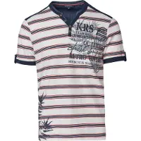KOROSHI Camiseta navy / gris humo / rojo fuego / blanco