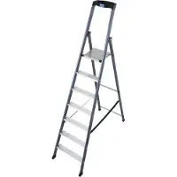 Krause 124210: Escalera de trabajo Sepro, aluminio, con 7 escalones