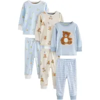 Next Pijama beige / azul / marrón / blanco