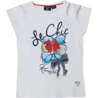 KOROSHI Camiseta marino / rojo oscuro / plata / blanco