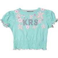 KOROSHI Camiseta menta / albaricique / rosa