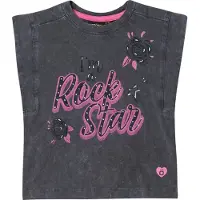 KOROSHI Top antracita / rosa / negro / blanco