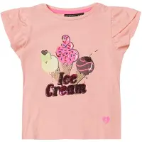 KOROSHI Camiseta naranja / melocotón / rosa / negro