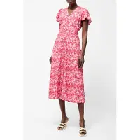 French Connection Cass Belted Midi Dress Red Multi Talla: 12 | Vestidos Midi Outlet | Mujer | Rojo
