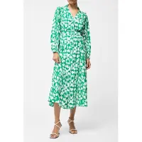 French Connection Islanna Long Sleeve Belted Midi Dress Jellybean/white Talla: 12 | Blusón Outlet | Mujer | Blanco
