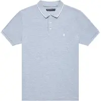 French Connection Tipped Pique Polo Lgt Grey Mel/white Talla: XS | Polos Outlet | Hombre | Gris