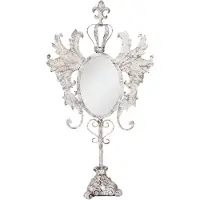 Clayre & Eef Espejo de mesa , 37x14x68 cm, blanco, metal