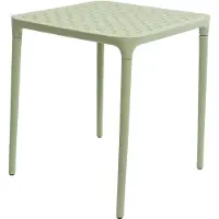 Merkloos Mesa de jardín de plástico, color verde, modelo Porto, 65x65 cm - mesa cuadrada para exteriores, estilo bistró