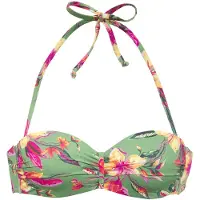 LASCANA Top de bikini verde claro / naranja pastel / rosa / rosa neón