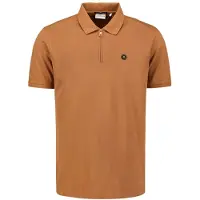 No-excess Polo Zip Pique Garment Dyed Caramel Talla: XL | Polos Outlet | Hombre | Marrón