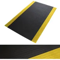 Floordirekt Alfombrilla antifatiga, modelo "Softer-Work", con diseño en relieve, color y amarillo, dimensiones 120x150 cm