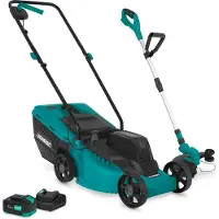 Vonroc Cortacésped y cortabordes inalámbricos 20V | Batería de 4.0Ah y cargador