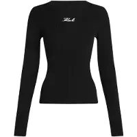 Karl Lagerfeld Longsleeve Ribbed Mock Neck Black Talla: XS | Manga Larga Outlet | Mujer | Negro