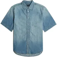 G-Star Regular Denim Shirt S/s Sun Faded Thames Talla: M | Camisas Casuales Outlet | Hombre | Azul