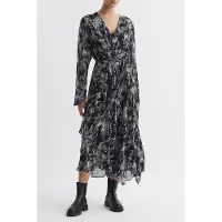 Reiss Printed Ruffle Midi Dress Talla: 8 | Vestidos Midi Outlet | Mujer
