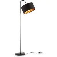 B.K. Licht Lámpara de pie retro articulada , color y dorado, con pantalla de tela de 30 cm. (Referencia: 60,26)