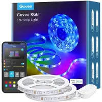 Govee Tira de luces LED RGB , tira de luces inteligente, Wi-Fi/Bluetooth, blanca, 36 W, compatible con Android e iOS