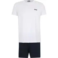 FILA Pijama corto negro / blanco