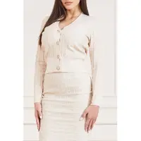 Guess Marciano By Marti Allover Logo L Eggshell Ecru Talla: XL | Cárdigan Outlet | Mujer | Marrón