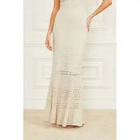 Guess Marciano By Henley Long Skirt Pale Pearl Multi Talla: S | Faldas Maxi Outlet | Mujer | Blanco