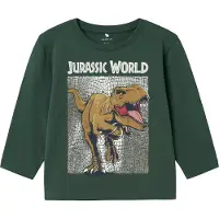 Name it Camiseta 'NMMJurassic World' umbra / pino / negro / offwhite