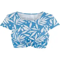 LASCANA Top de bikini deportivo azul cielo / blanco
