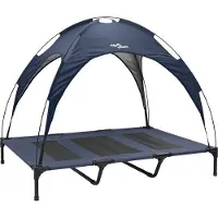 vidaXL Cama para perros, color azul marino, 122 x 93 x 106,5 cm, acero