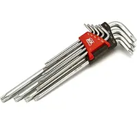 AOK Conjunto de llaves Allen Torx cortas profesionales de 9 piezas