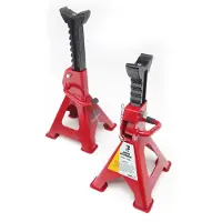 HBM Soportes de eje de 3 toneladas – altura ajustable, acero robusto, bloqueo de seguridad