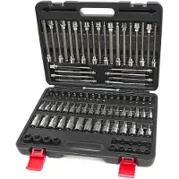 HBM 107 Piezas Cortas y Largas MM, INCH Borrachos, Torx, Hex Juego de llaves
