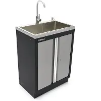 HBM Fregadero profesional con grifo para equipos de taller