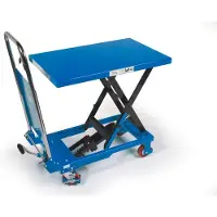 HBM Mesa de trabajo móvil mesa elevadora 150 kg, azul