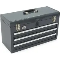 HBM Caja de herramientas con 3 cajones, gris