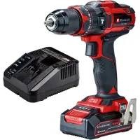 Einhell Taladro atornillador percutor Power X-Change TE-CD 18/44 Li-i, 18 voltios (/rojo, batería de iones de litio de 2,5 Ah)
