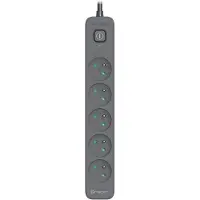 Tracer Power Line+ de 1,8 metros, con 6 enchufes, color grafito