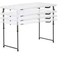 Lifetime 4428, color blanco, material: polietileno de alta densidad (HDPE), acero, forma rectangular, 4 patas, capacidad para 4 personas, 1219 mm