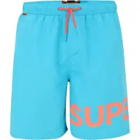 Superdry para hombre. M3010244A Bañador con gráfico azul (XXL), Beachwear, Poliéster Reciclado, Sostenible, outlet 2026.