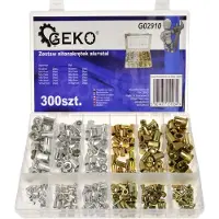 GEKO Sada de elementos de fijación de aluminio/acero, 300 unidades, modelo G02910