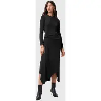 AllSaints Rivi Dress Black Talla: 12 | Vestidos Midi Outlet | Mujer | Negro