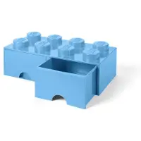 LEGO Ladrillo de 8 espigas con cajón (azul claro)