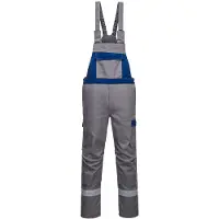 Portwest FR07 Bizflame Ultra, pantalones de trabajo con delantal de dos colores, color gris, talla L