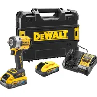 DeWalt Atornillador de impacto compacto de 1/2'' con 406 Nm, 18V, modelo DCF921H2T-QW, que incluye maletín y 2 baterías de 5,0 Ah