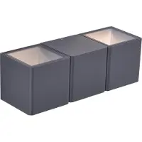 Paul Neuhaus Lámpara de pared Marcel de , color antracita, con 2 paneles LED de 4W, 3000K. Lámpara para exteriores, IP54
