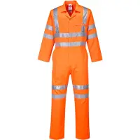 Portwest RT42, mono de trabajo de alta visibilidad, confeccionado en poliéster y algodón, color naranja, talla XXL