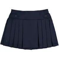 Ralph Lauren para niña. 313749584001 Falda pantalón plisada de ponte marino ((L) 10/11años= 144/154cm), Casual, Poliéster, moda infanti
