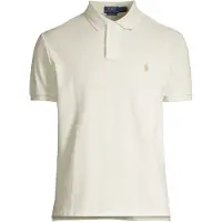Ralph Lauren para hombre. 710680784372 El icónico polo de piqué blanco roto (XS), Casual, Algodón, Manga corta, outle