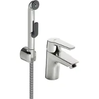 Oras Grifo para lavabo de la serie Saga, con ducha de bidé integrada, sin válvula de desagüe